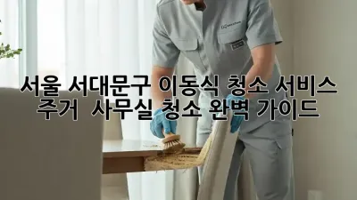 서울 서대문구 이동식 청소 서비스: 주거 & 사무실 청소 완벽 가이드